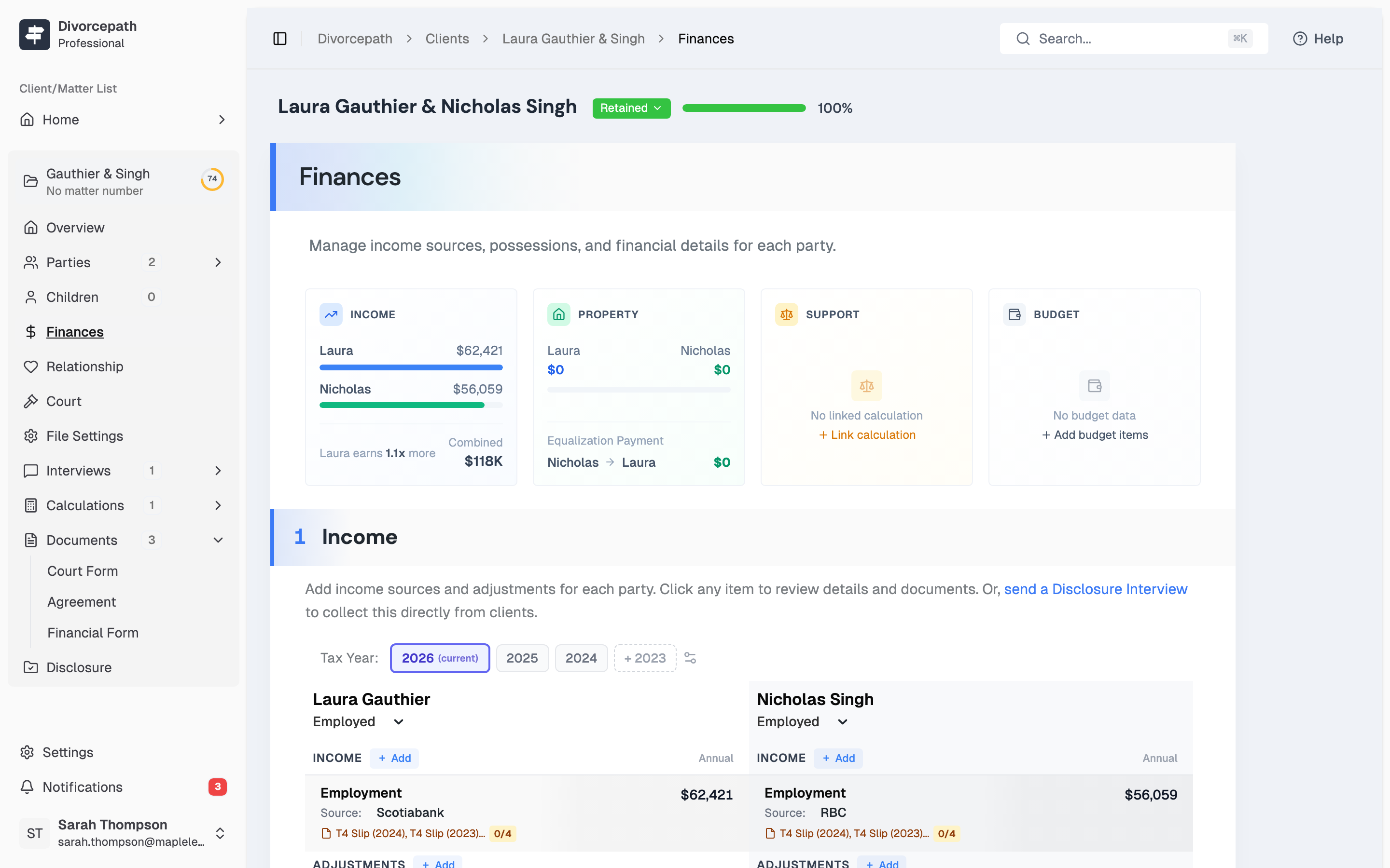 Divorcepath AI data extraction from financial documents